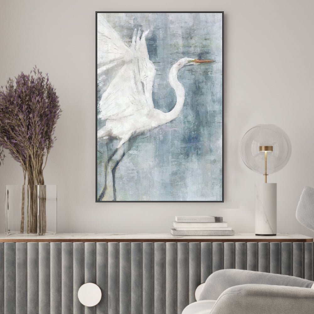 wall-art-print-canvas-poster-framed-Glacier Heron, Style A , By Nina Blue-2