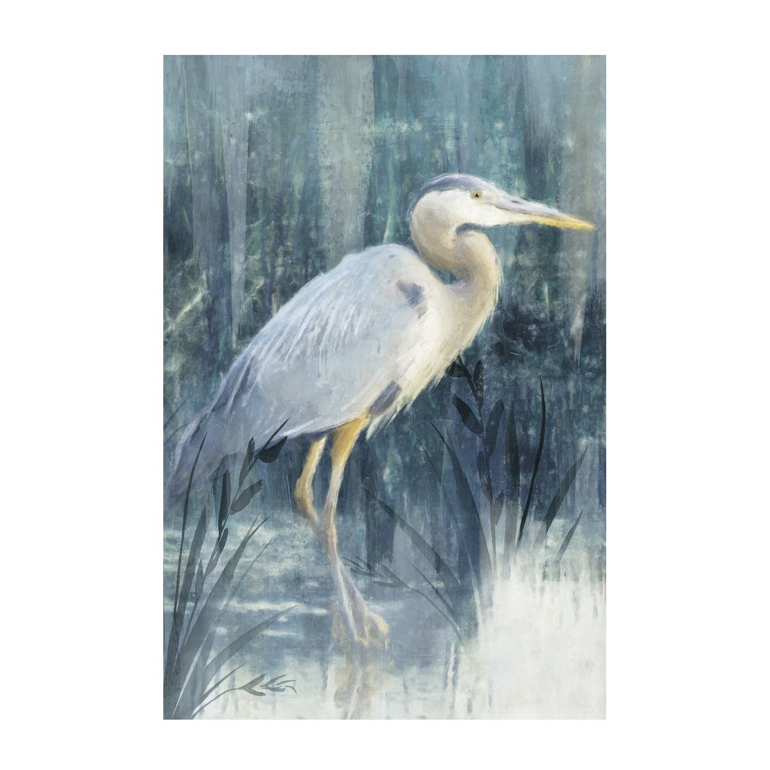 wall-art-print-canvas-poster-framed-Glacier Heron, Style C , By Nina Blue-1