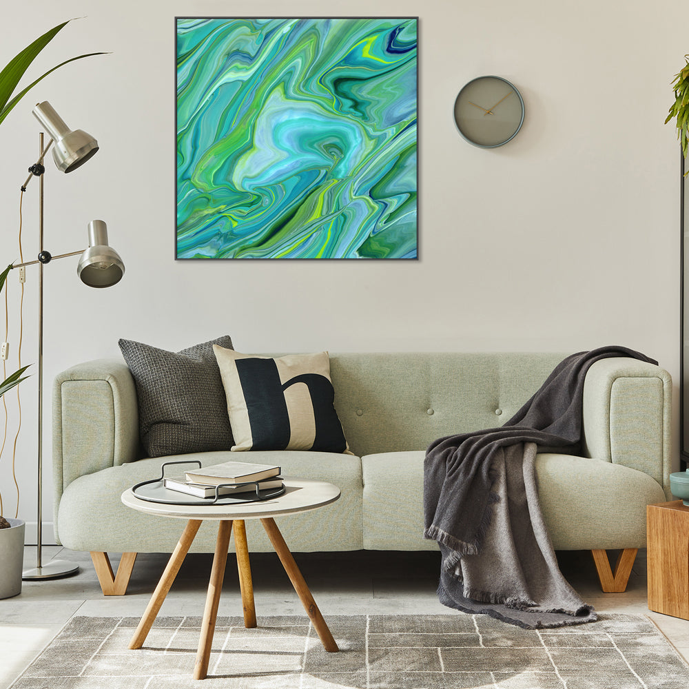 wall-art-print-canvas-poster-framed-Green Blue Marble , Style B , By Cathy Anderson , By Cathy Anderson-2