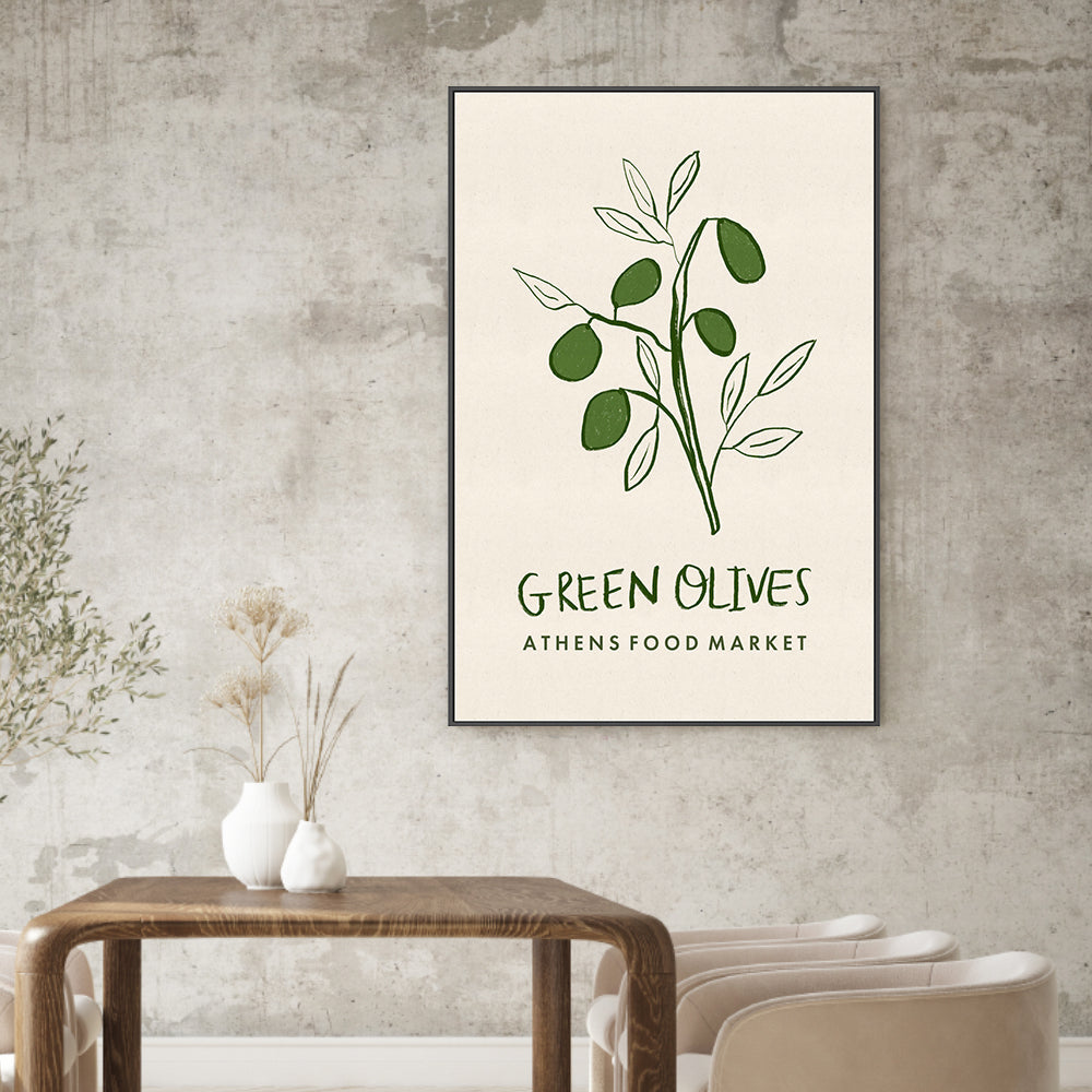 wall-art-print-canvas-poster-framed-Green Olives, Athens Food Market , By Lia Nell-2