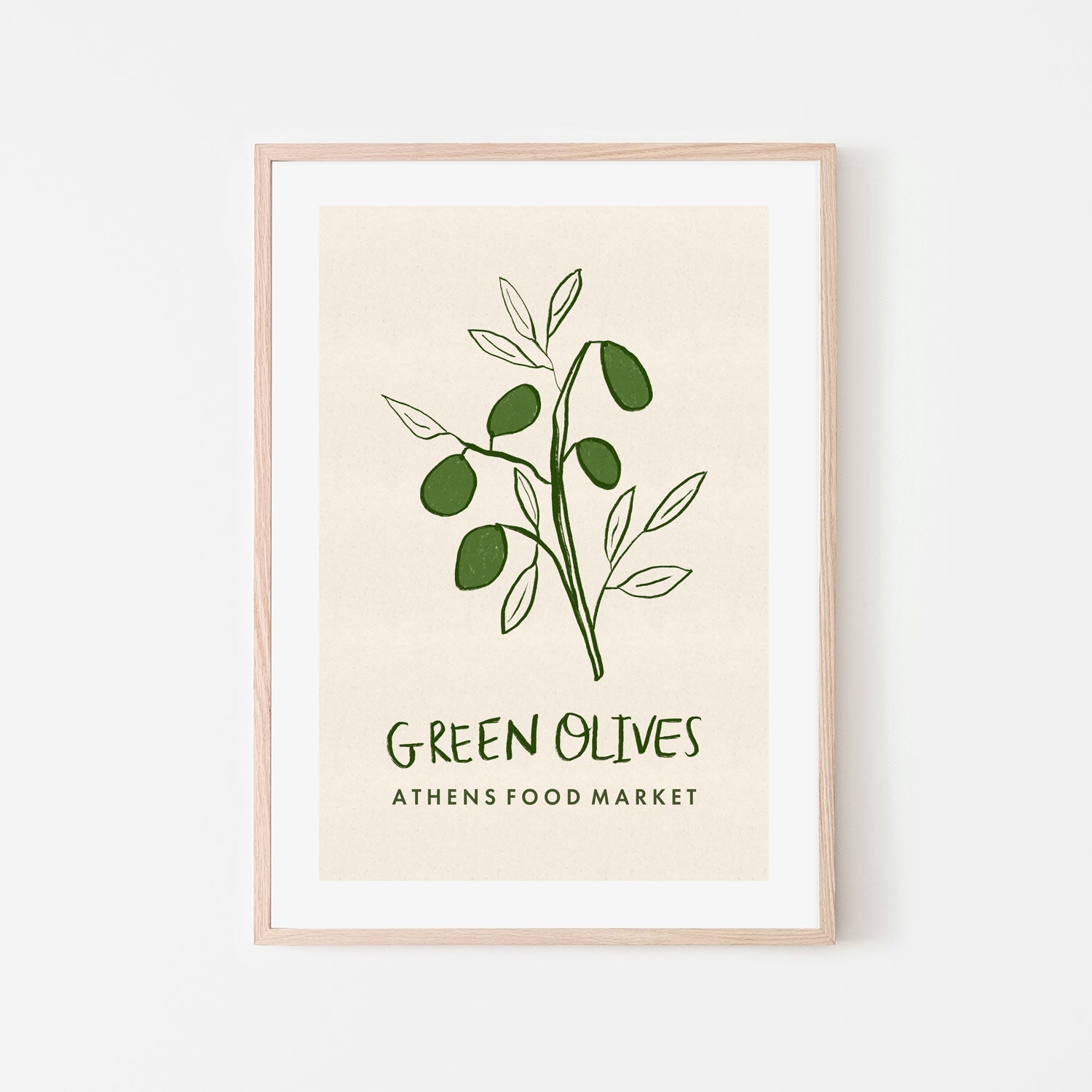 wall-art-print-canvas-poster-framed-Green Olives, Athens Food Market , By Lia Nell-6