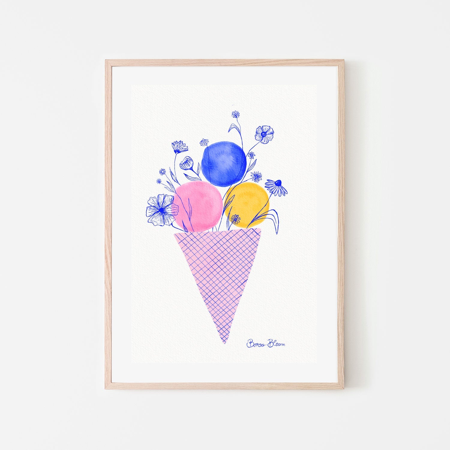 wall-art-print-canvas-poster-framed-Ice Cream Flowers-6