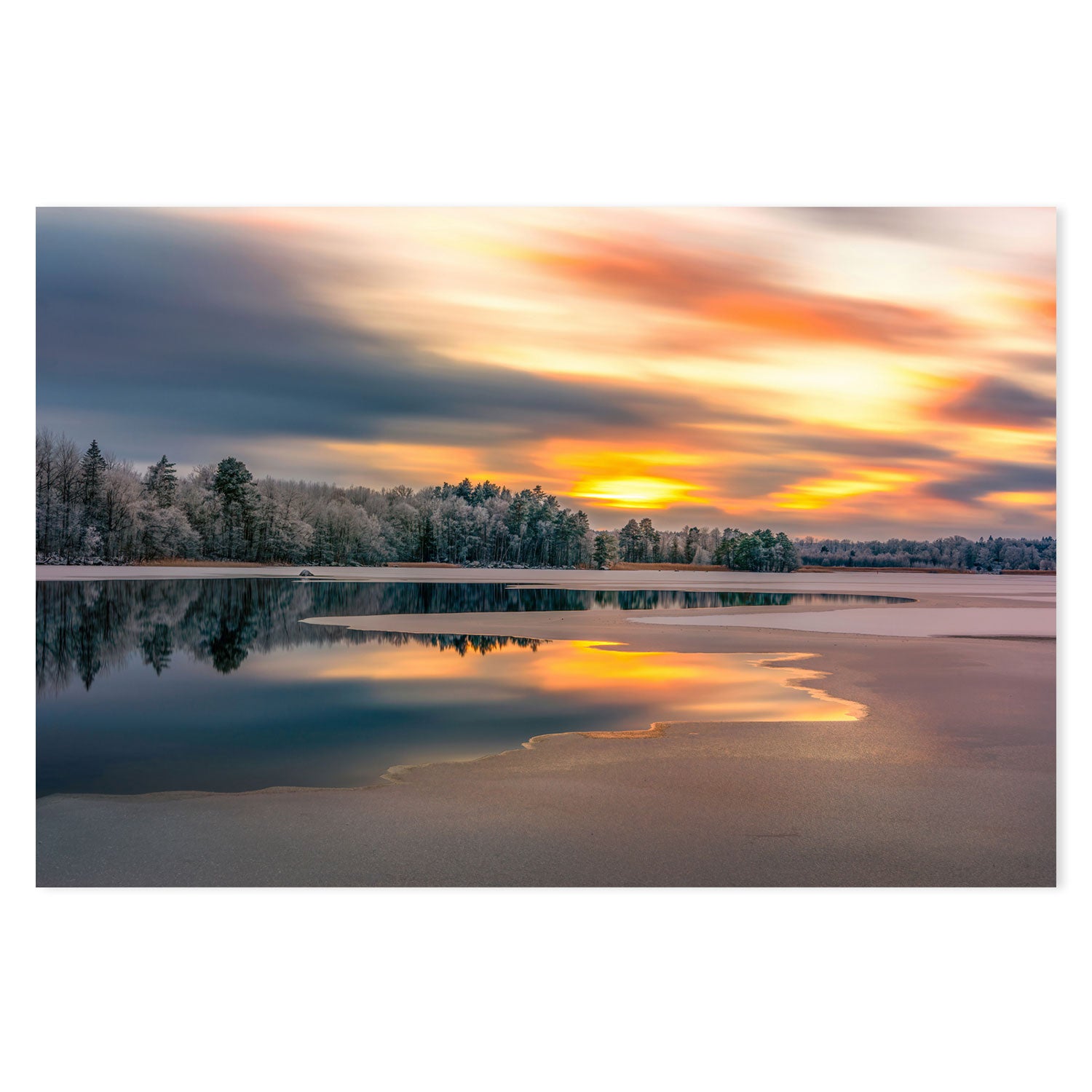 wall-art-print-canvas-poster-framed-Icy Lake , By Christian Lindsten-GIOIA-WALL-ART