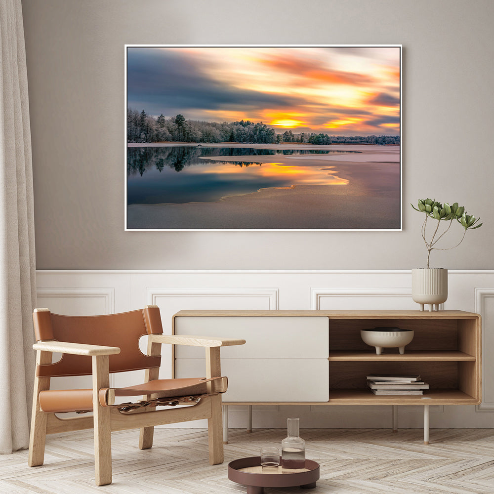 wall-art-print-canvas-poster-framed-Icy Lake , By Christian Lindsten-GIOIA-WALL-ART