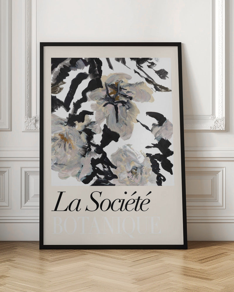 wall-art-print-canvas-poster-framed-La Société Botanique Balck and White and Cream Flowers 2 , By cartissi-3