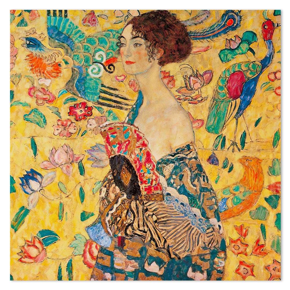 wall-art-print-canvas-poster-framed-Lady With Fan, By Gustav Klimt-by-Gioia Wall Art-Gioia Wall Art