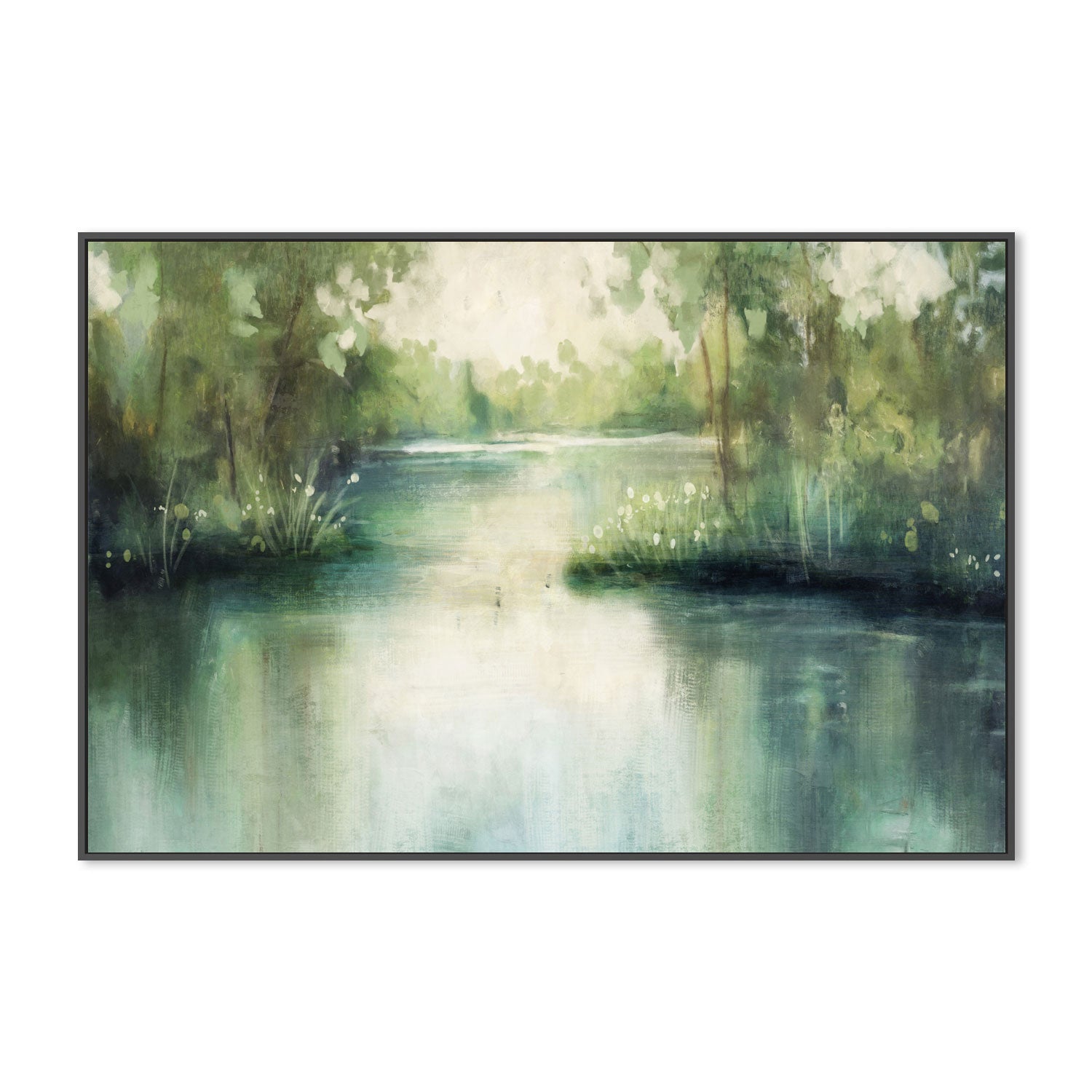 wall-art-print-canvas-poster-framed-Lakeside, Style B , By Nina Blue-3