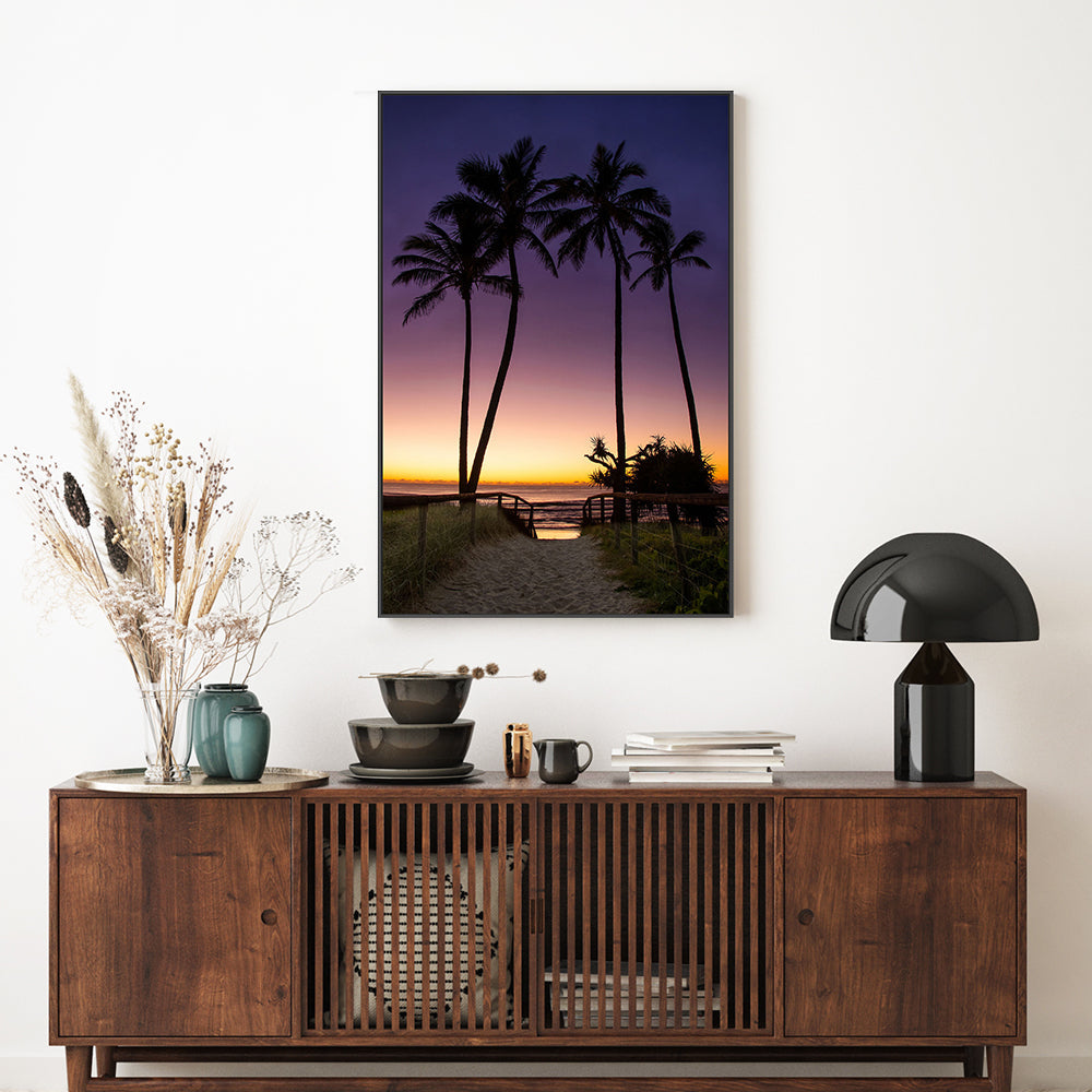 wall-art-print-canvas-poster-framed-Main Beach Palms, Gold Coast, Queensland , By Earth Sea & Me , By Earth Sea & Me-GIOIA-WALL-ART