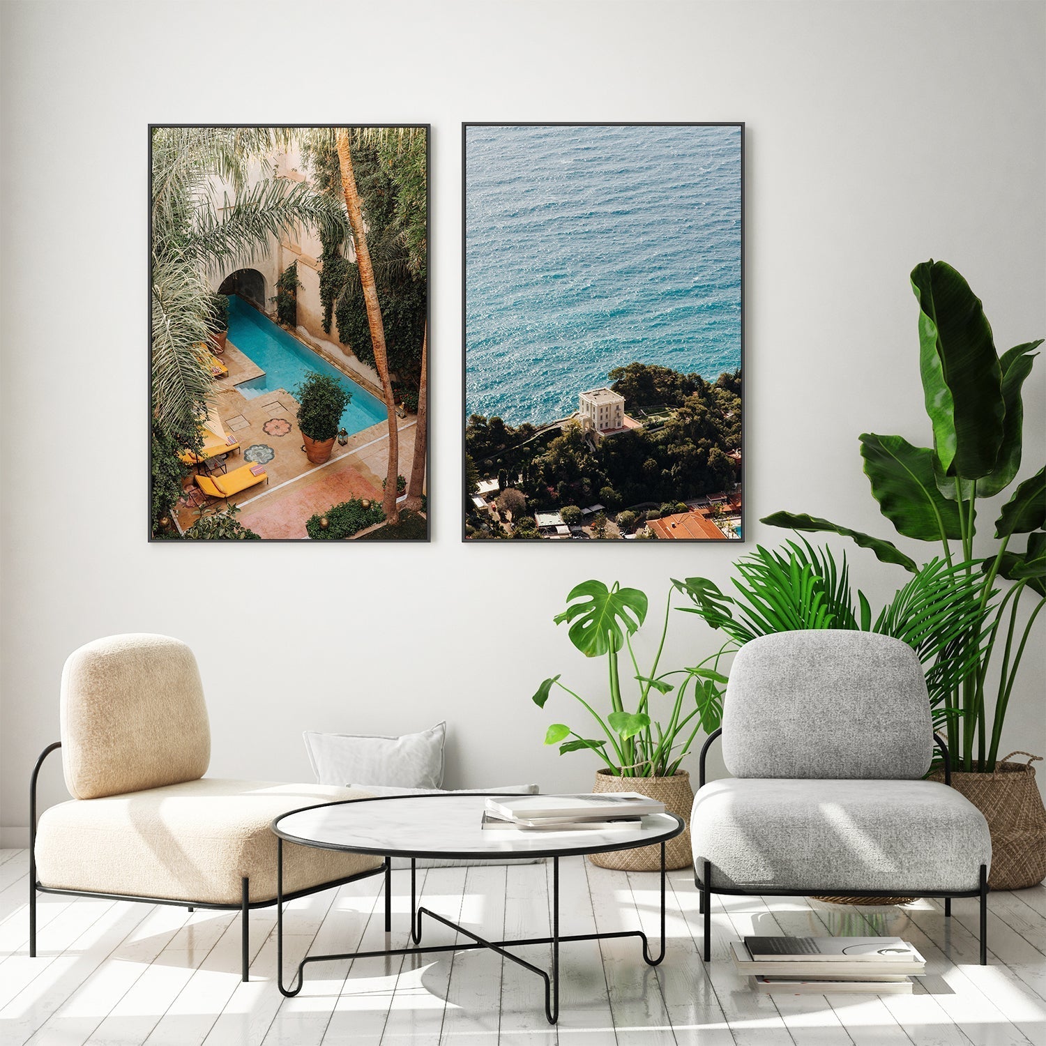 wall-art-print-canvas-poster-framed-Marrakech and Cote D'Azure, Set Of 2-by-Jovani Demetrie-Gioia Wall Art