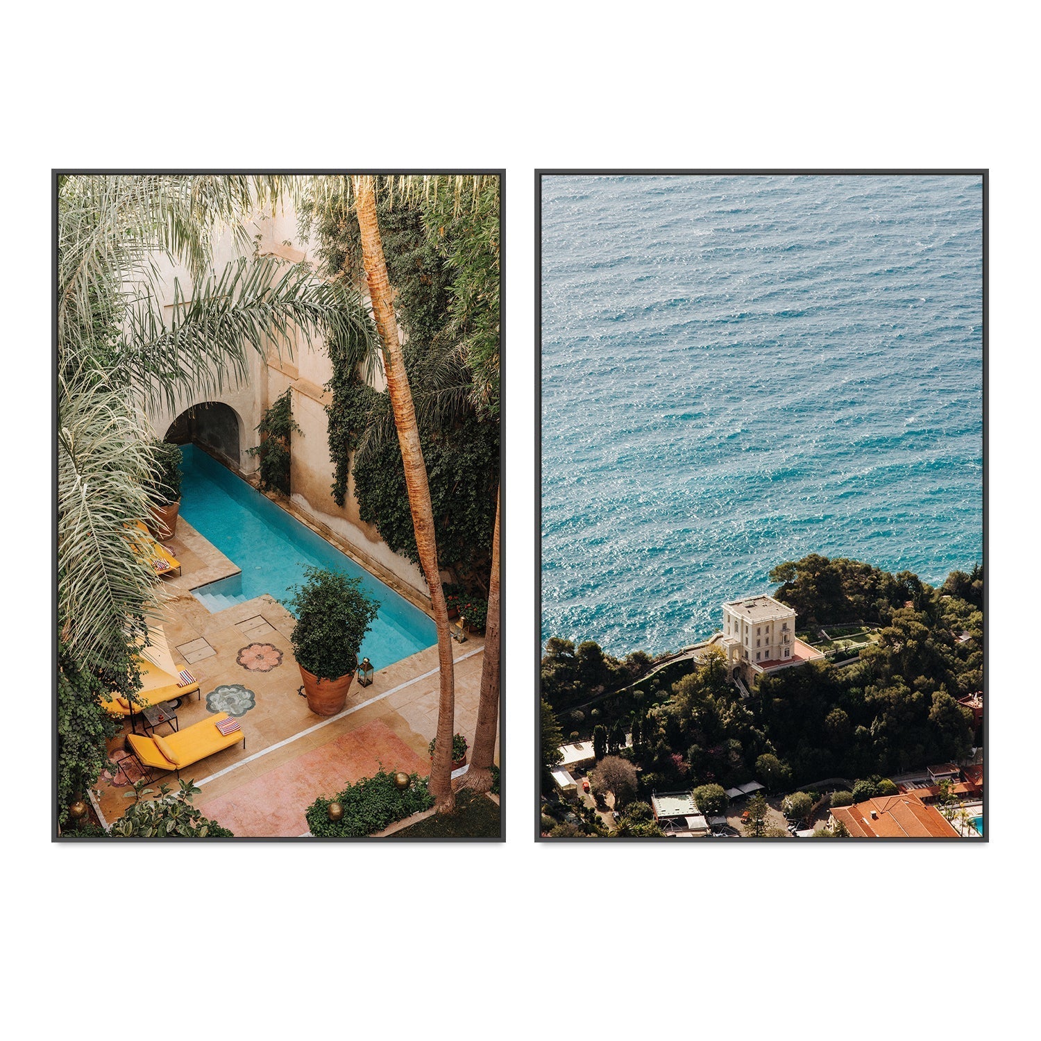 wall-art-print-canvas-poster-framed-Marrakech and Cote D'Azure, Set Of 2-by-Jovani Demetrie-Gioia Wall Art