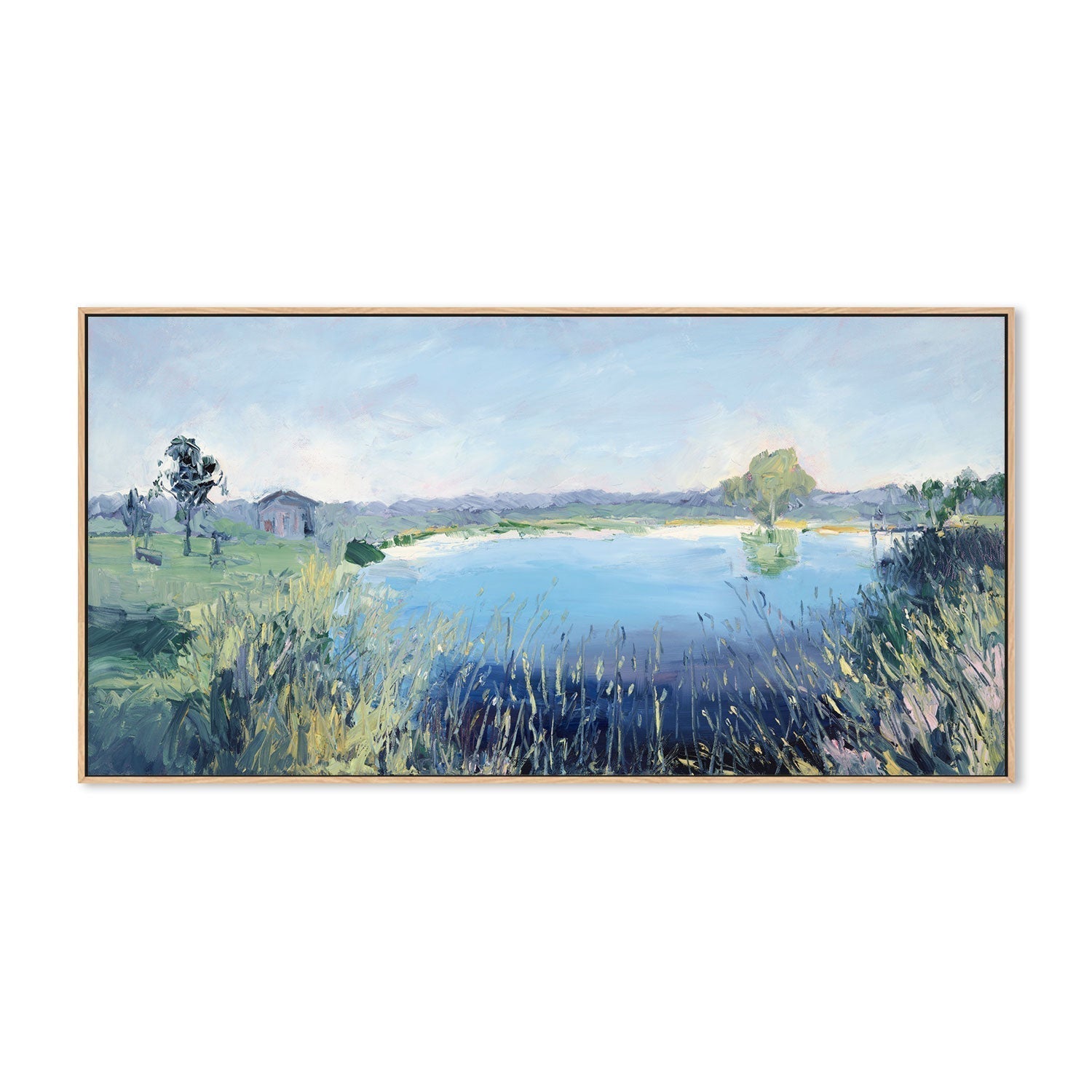 wall-art-print-canvas-poster-framed-Mudgee Vineyard Dam-by-Meredith Howse-Gioia Wall Art