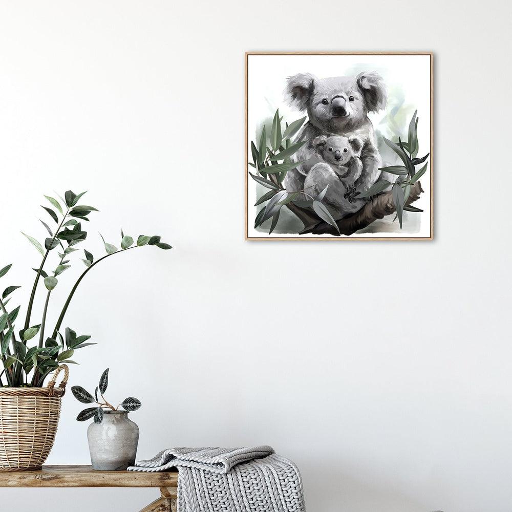 wall-art-print-canvas-poster-framed-Mum And Baby Koala-by-Gioia Wall Art-Gioia Wall Art