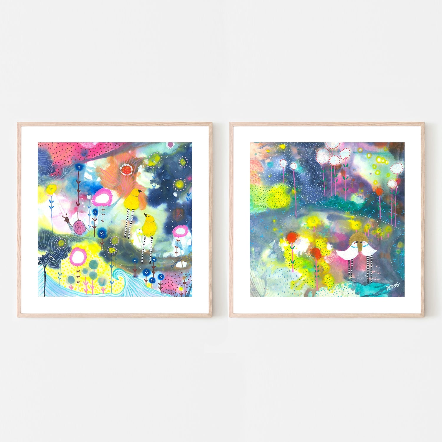 wall-art-print-canvas-poster-framed-Oubaitori & Ikigai, Set Of 2 , By Sylvie Demers-6