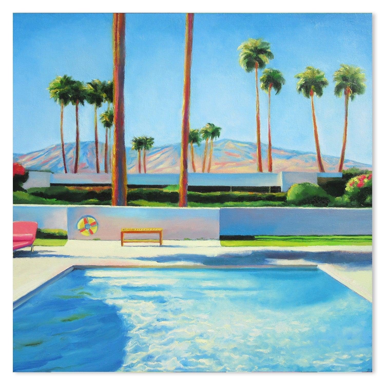 wall-art-print-canvas-poster-framed-Palm Springs Pool-by-Ieva Baklane-Gioia Wall Art