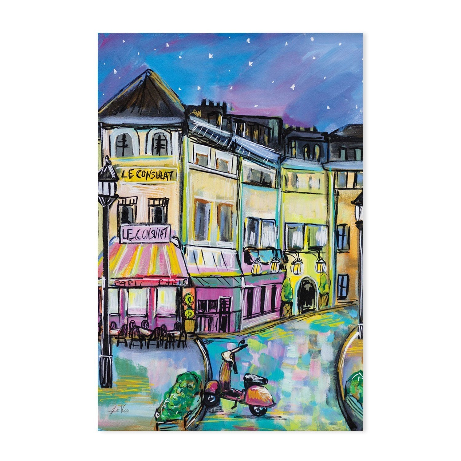 wall-art-print-canvas-poster-framed-Paris Evening, Style A-by-Jeanette Vertentes-Gioia Wall Art