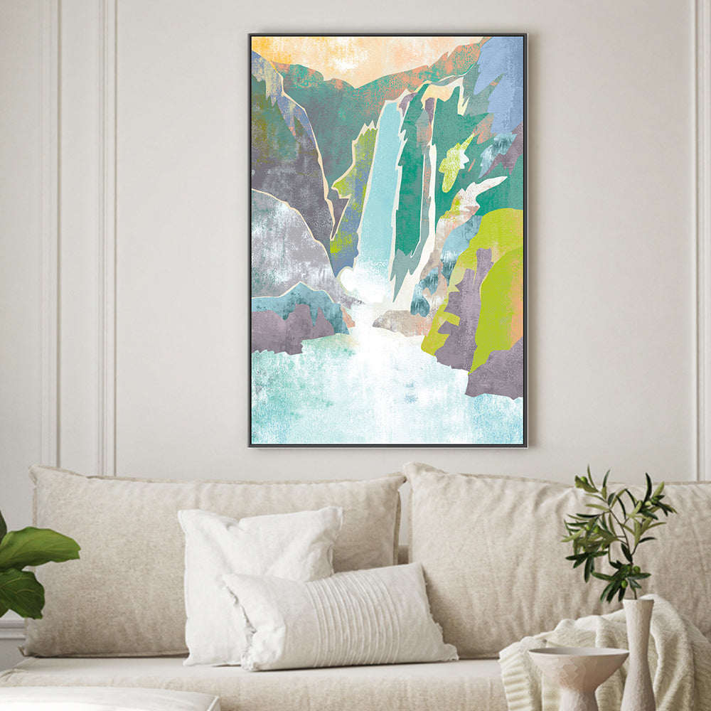 wall-art-print-canvas-poster-framed-Pastel Cascade , By Nikita Jariwala-GIOIA-WALL-ART