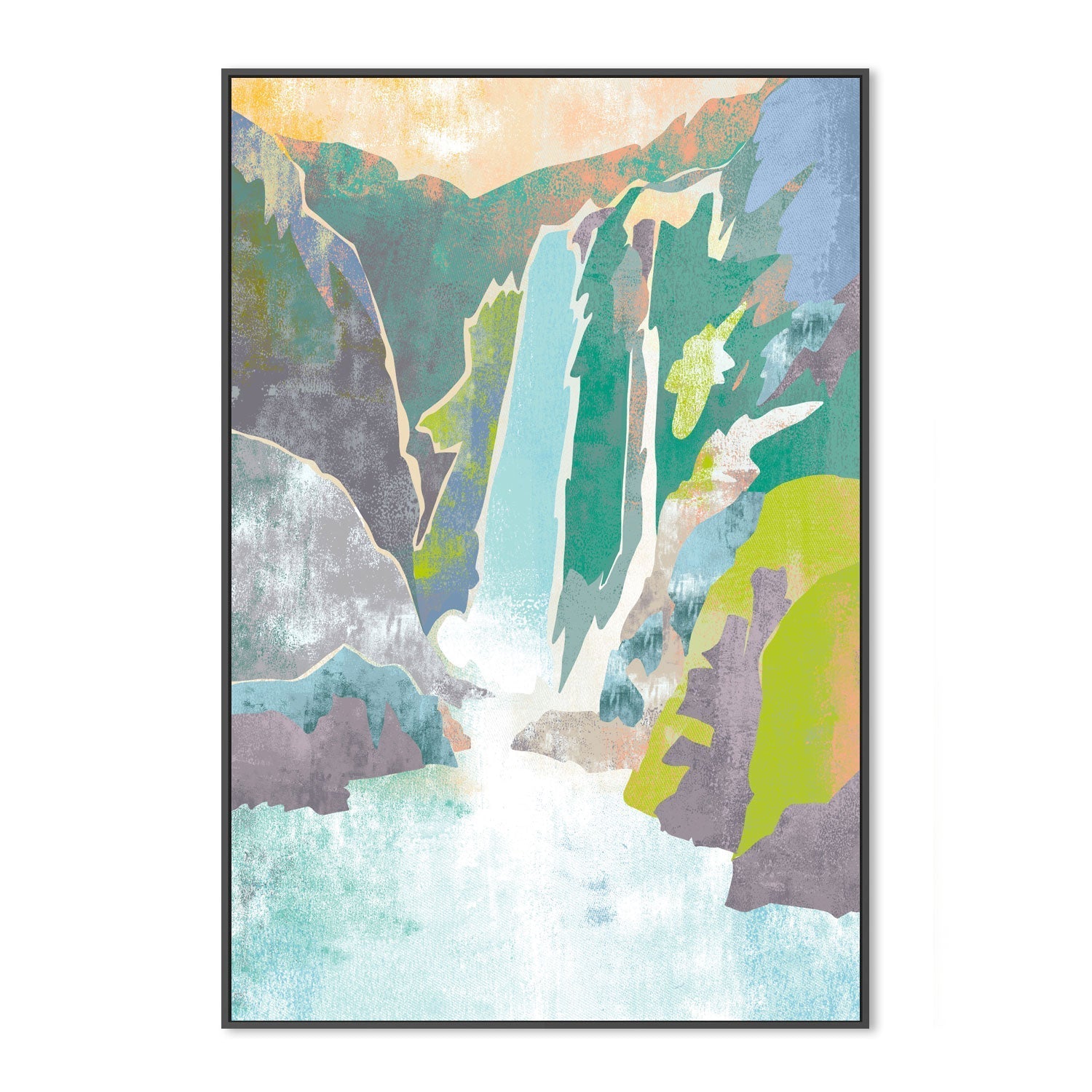 wall-art-print-canvas-poster-framed-Pastel Cascade , By Nikita Jariwala-GIOIA-WALL-ART