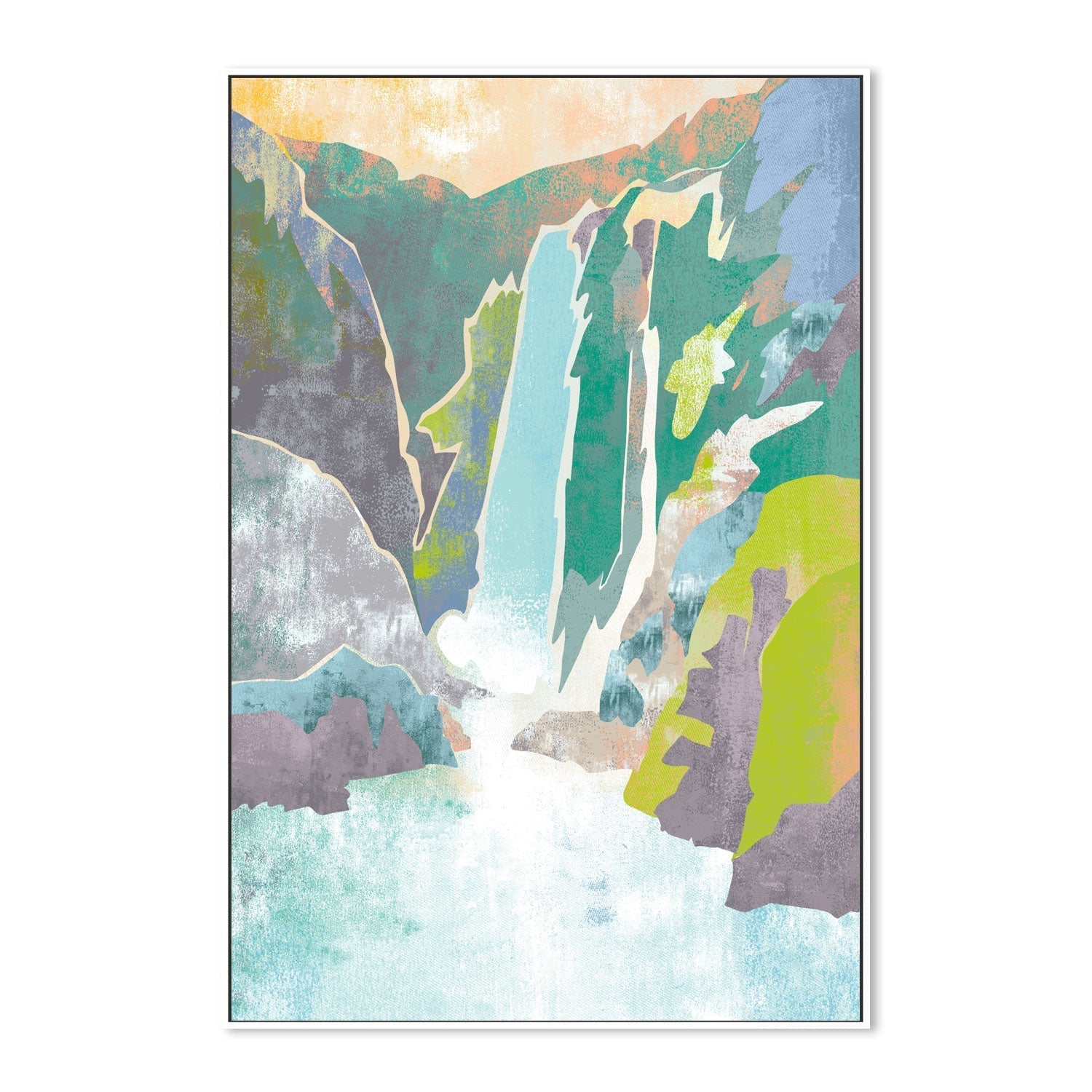 wall-art-print-canvas-poster-framed-Pastel Cascade , By Nikita Jariwala-GIOIA-WALL-ART