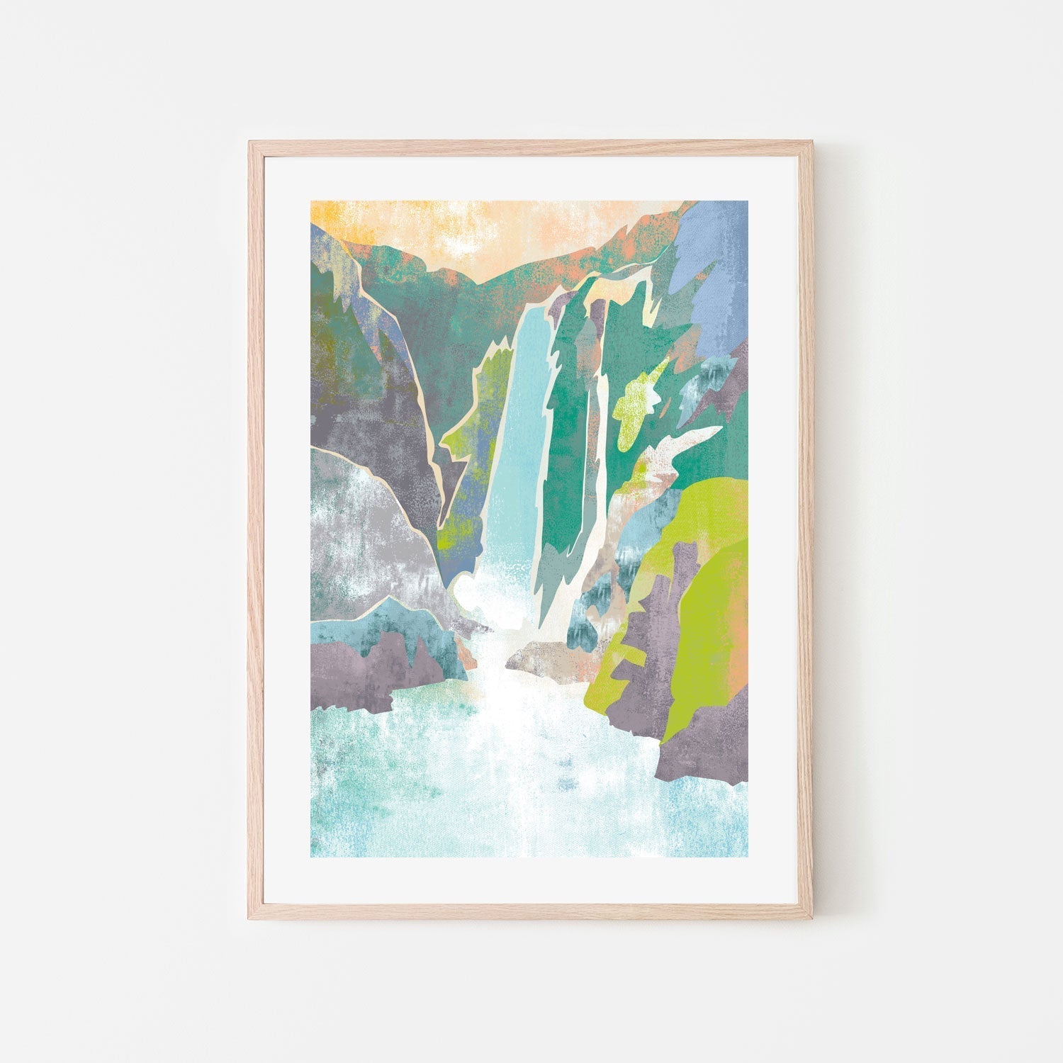 wall-art-print-canvas-poster-framed-Pastel Cascade , By Nikita Jariwala-GIOIA-WALL-ART