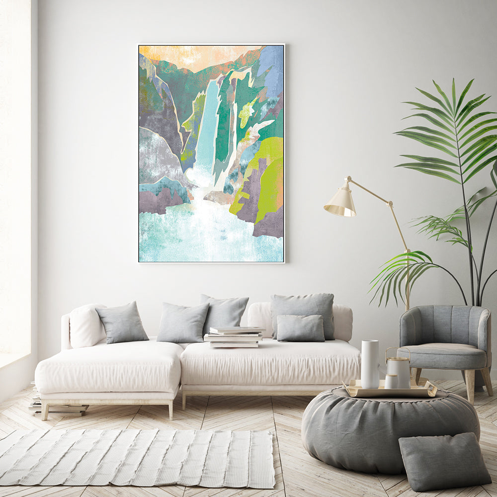 wall-art-print-canvas-poster-framed-Pastel Cascade , By Nikita Jariwala-GIOIA-WALL-ART