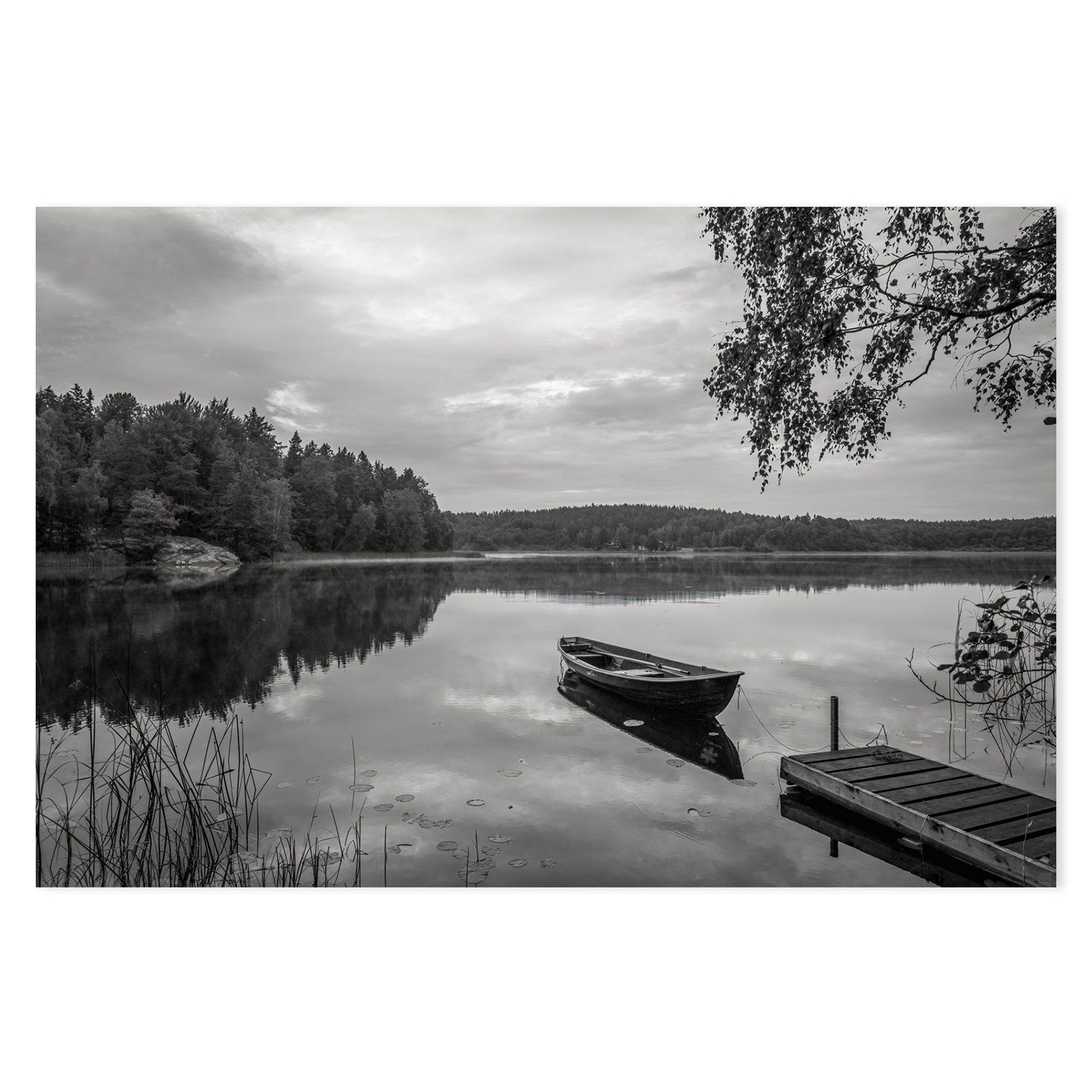 wall-art-print-canvas-poster-framed-Peaceful Lake , By Christian Lindsten-GIOIA-WALL-ART