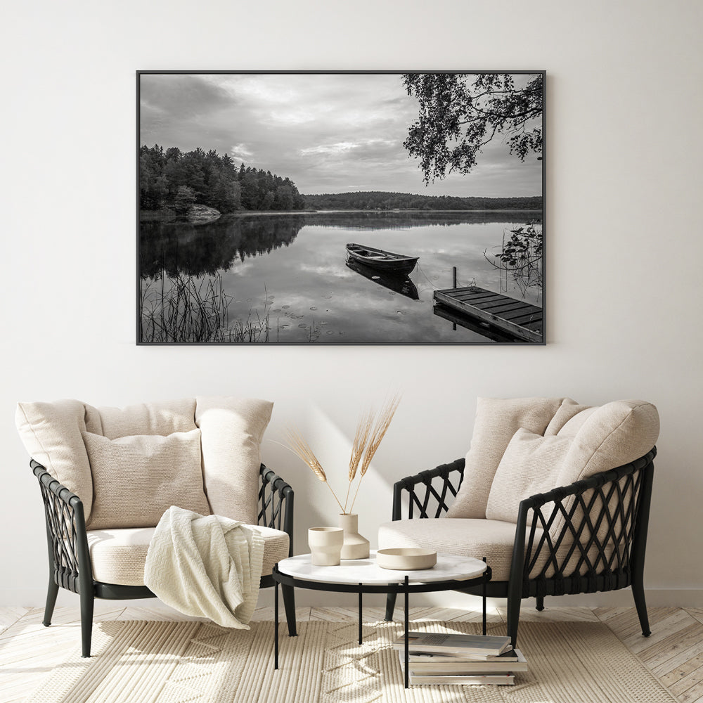 wall-art-print-canvas-poster-framed-Peaceful Lake , By Christian Lindsten-GIOIA-WALL-ART