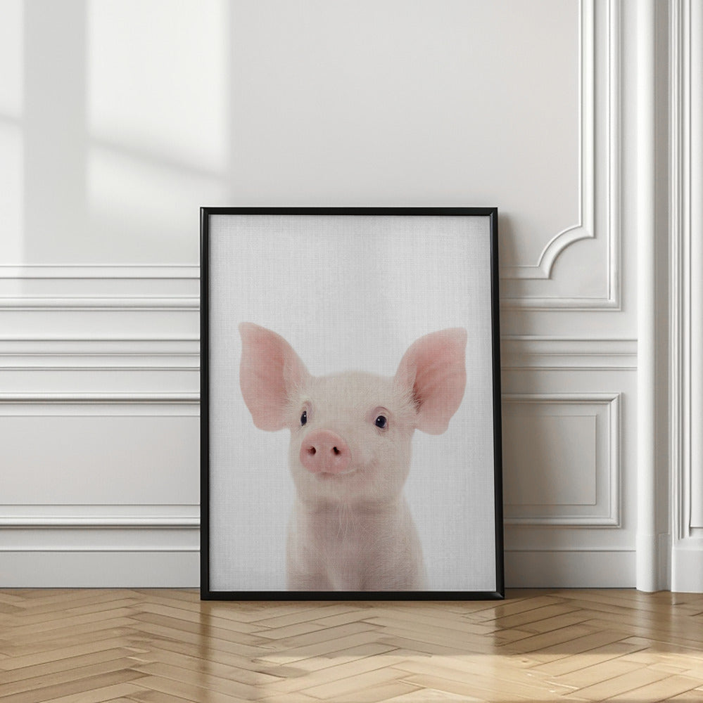 wall-art-print-canvas-poster-framed-Peekaboo Baby Pig , By Lola Peacock-2