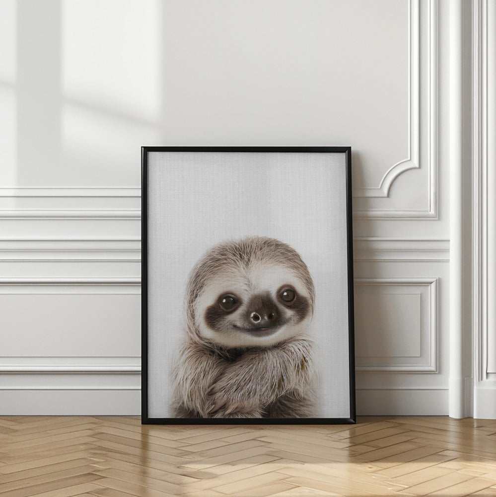 wall-art-print-canvas-poster-framed-Peekaboo Baby Sloth , By Lola Peacock-2