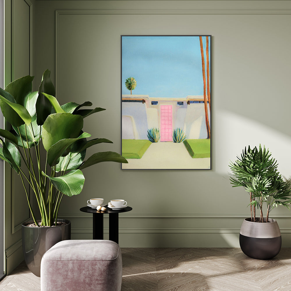 wall-art-print-canvas-poster-framed-Pink Door , By Ieva Baklane-GIOIA-WALL-ART