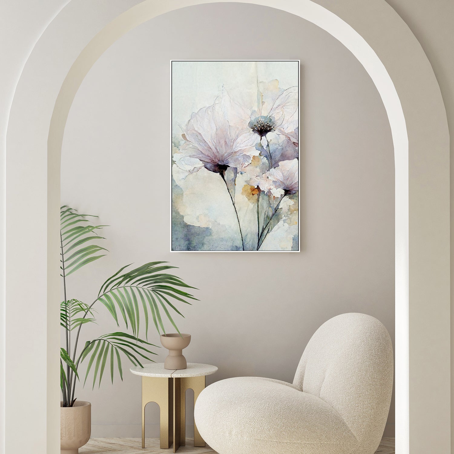 wall-art-print-canvas-poster-framed-Pink Floral Impressions , By Leah Mclean-7