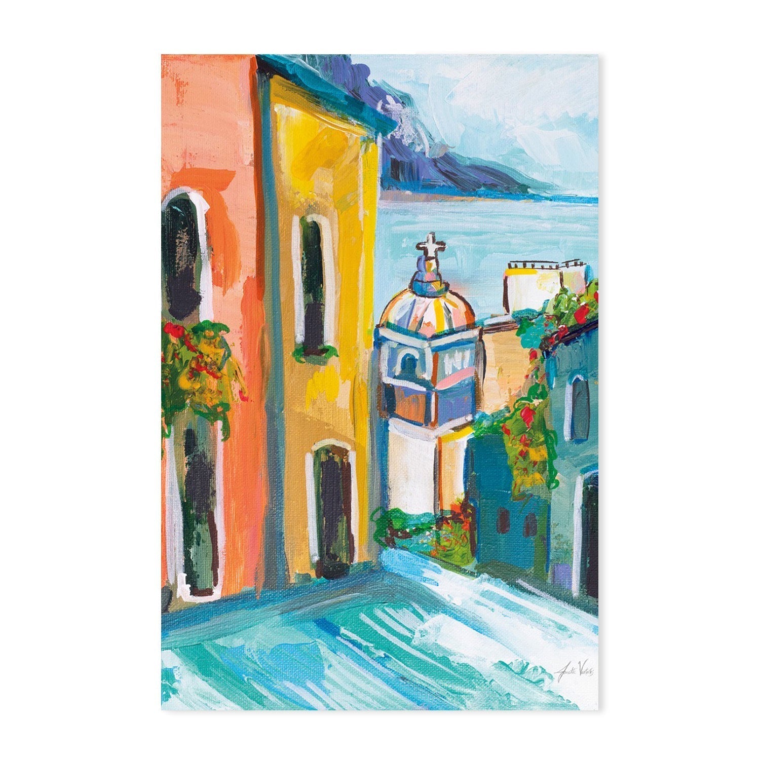 wall-art-print-canvas-poster-framed-Positano, Style C-by-Jeanette Vertentes-Gioia Wall Art