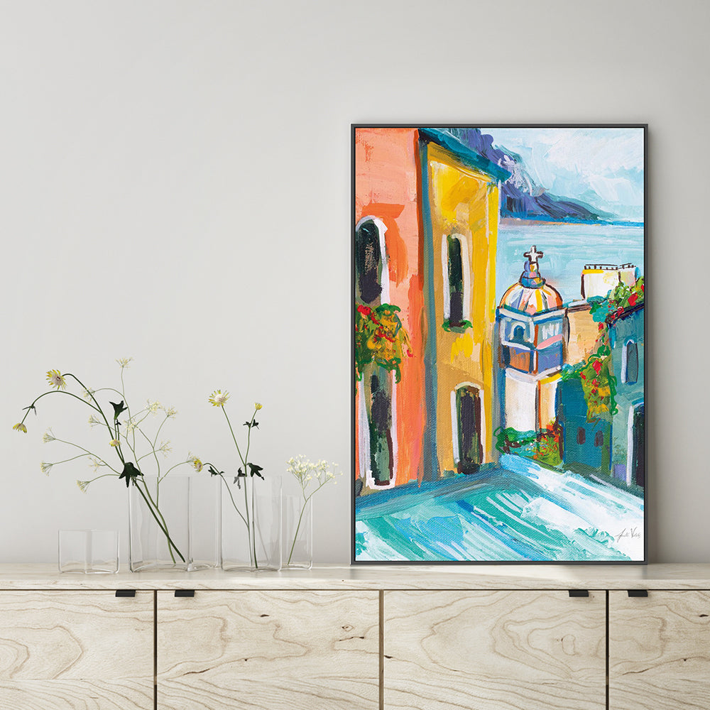 wall-art-print-canvas-poster-framed-Positano, Style C-by-Jeanette Vertentes-Gioia Wall Art