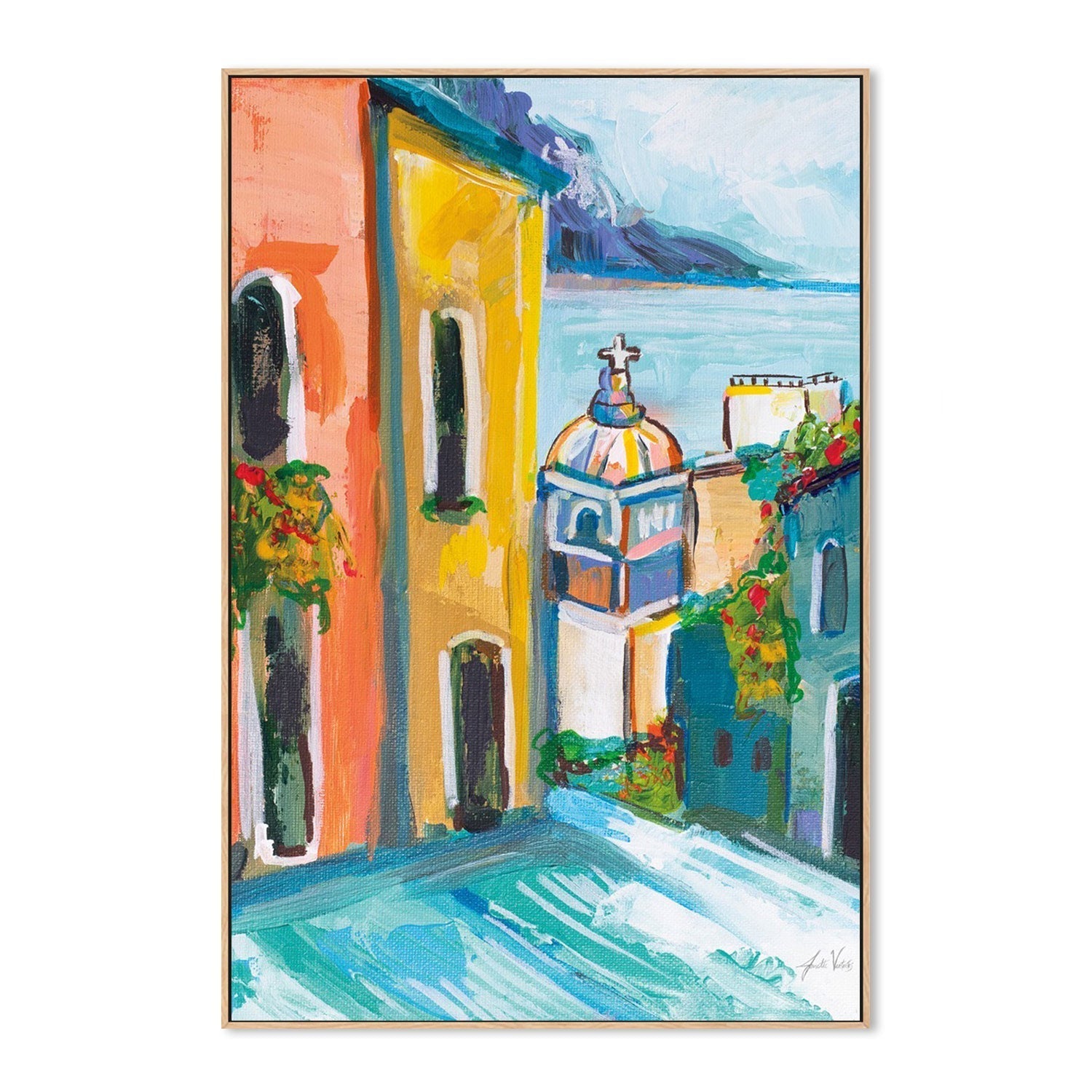 wall-art-print-canvas-poster-framed-Positano, Style C-by-Jeanette Vertentes-Gioia Wall Art