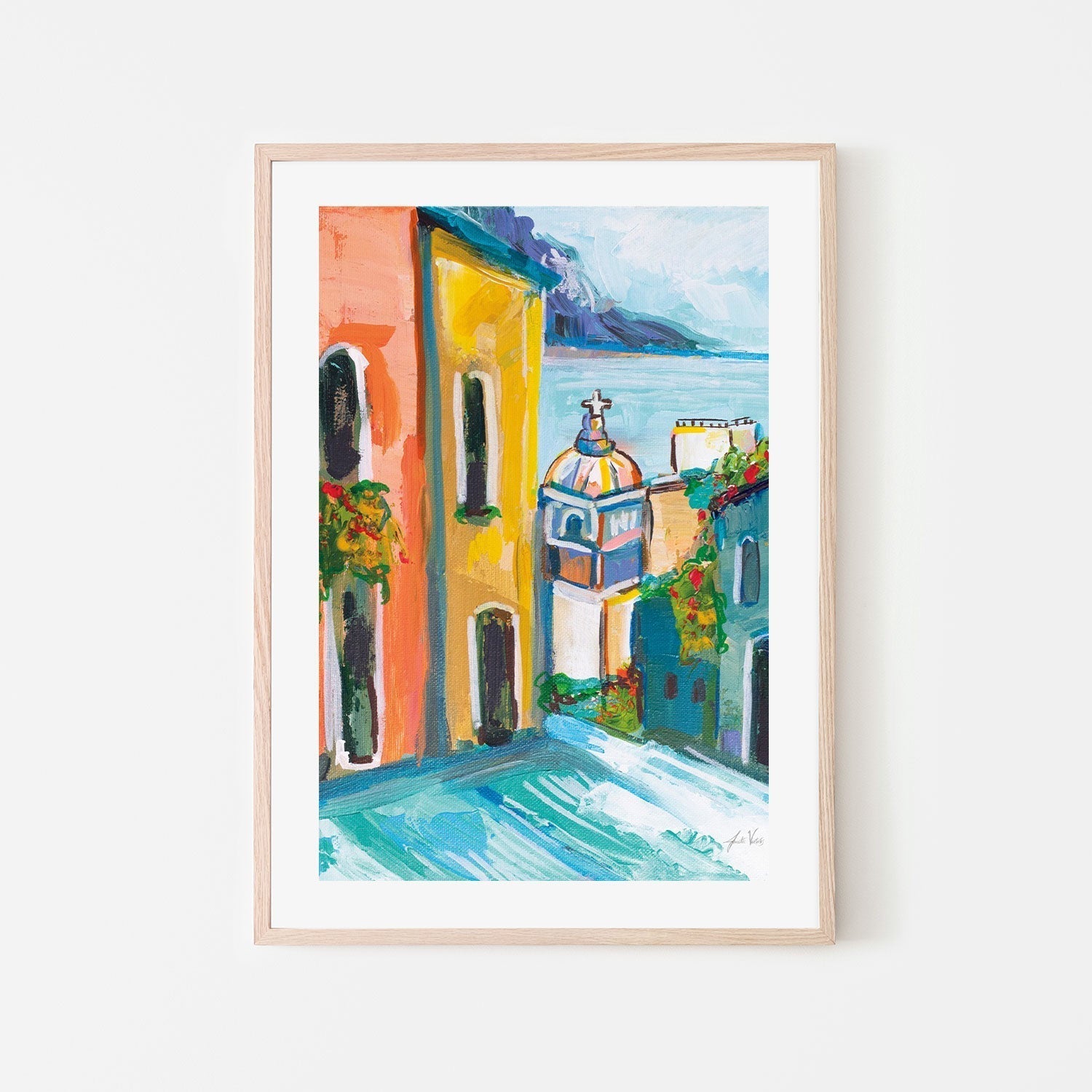 wall-art-print-canvas-poster-framed-Positano, Style C-by-Jeanette Vertentes-Gioia Wall Art