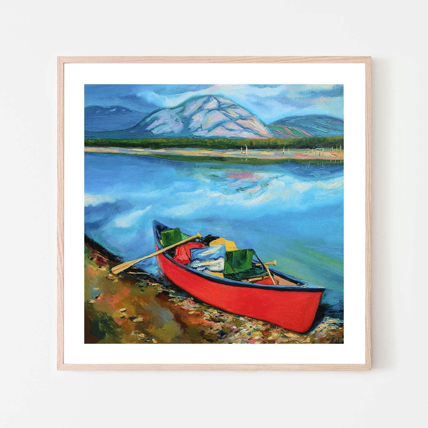 wall-art-print-canvas-poster-framed-Red Canoe , By Ieva Baklane-GIOIA-WALL-ART