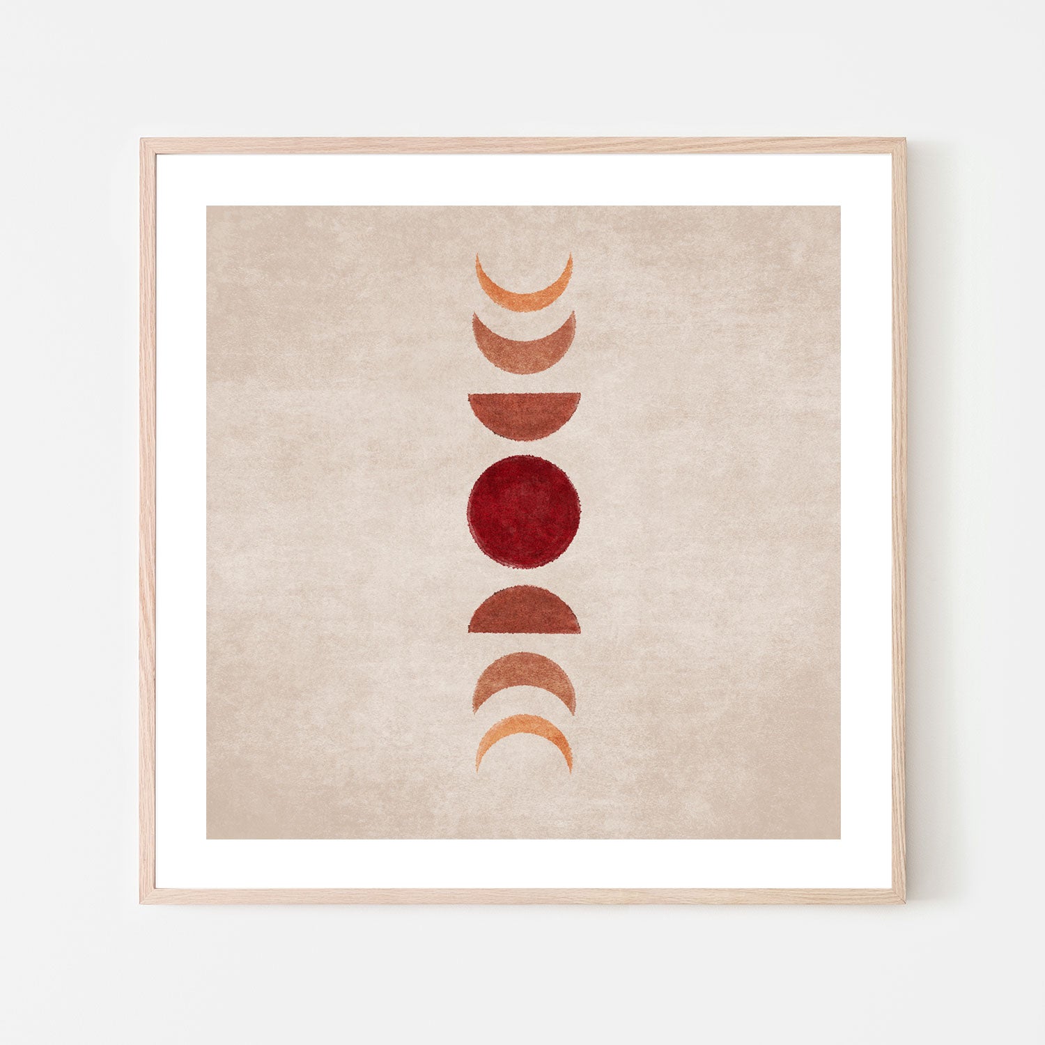 wall-art-print-canvas-poster-framed-Red Moon Phases , By Emel Tunaboylu-GIOIA-WALL-ART