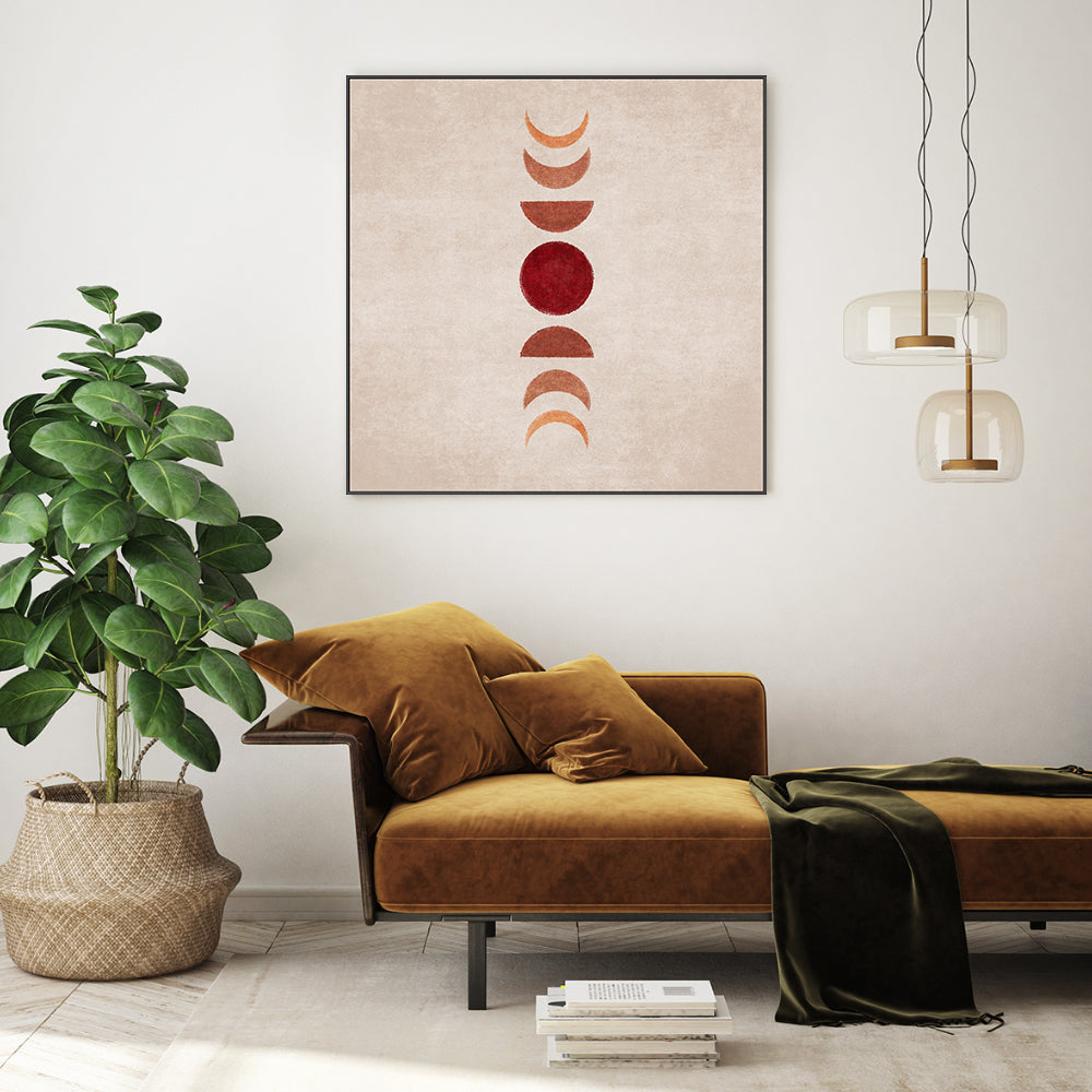 wall-art-print-canvas-poster-framed-Red Moon Phases , By Emel Tunaboylu-GIOIA-WALL-ART