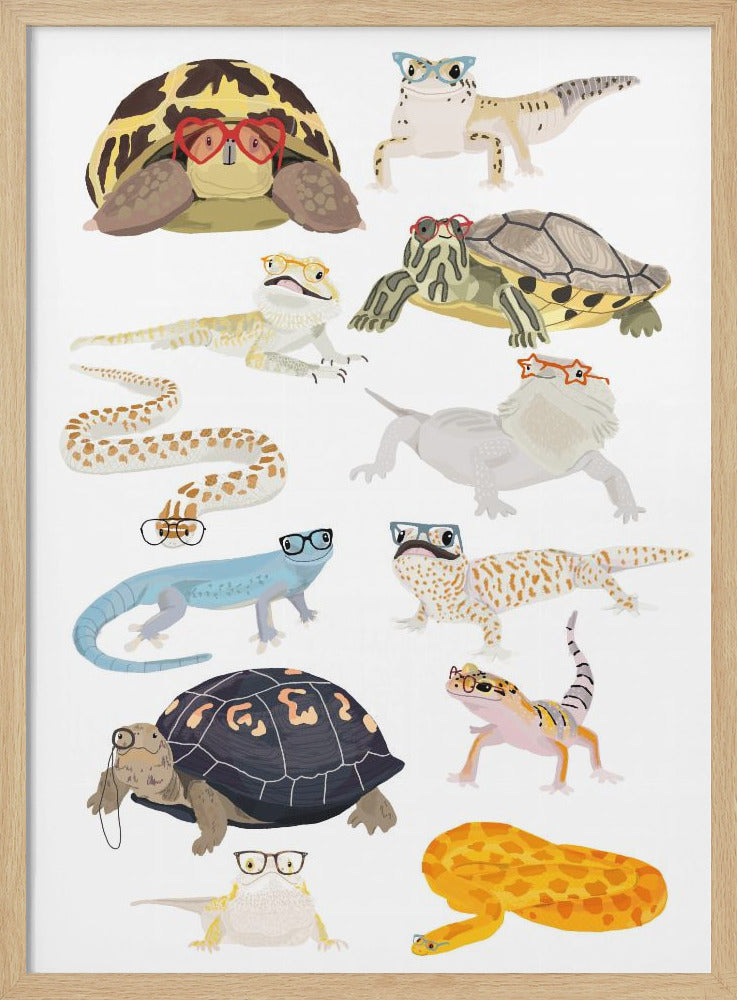 wall-art-print-canvas-poster-framed-Reptiles In Glasses , By Hanna Melin-4