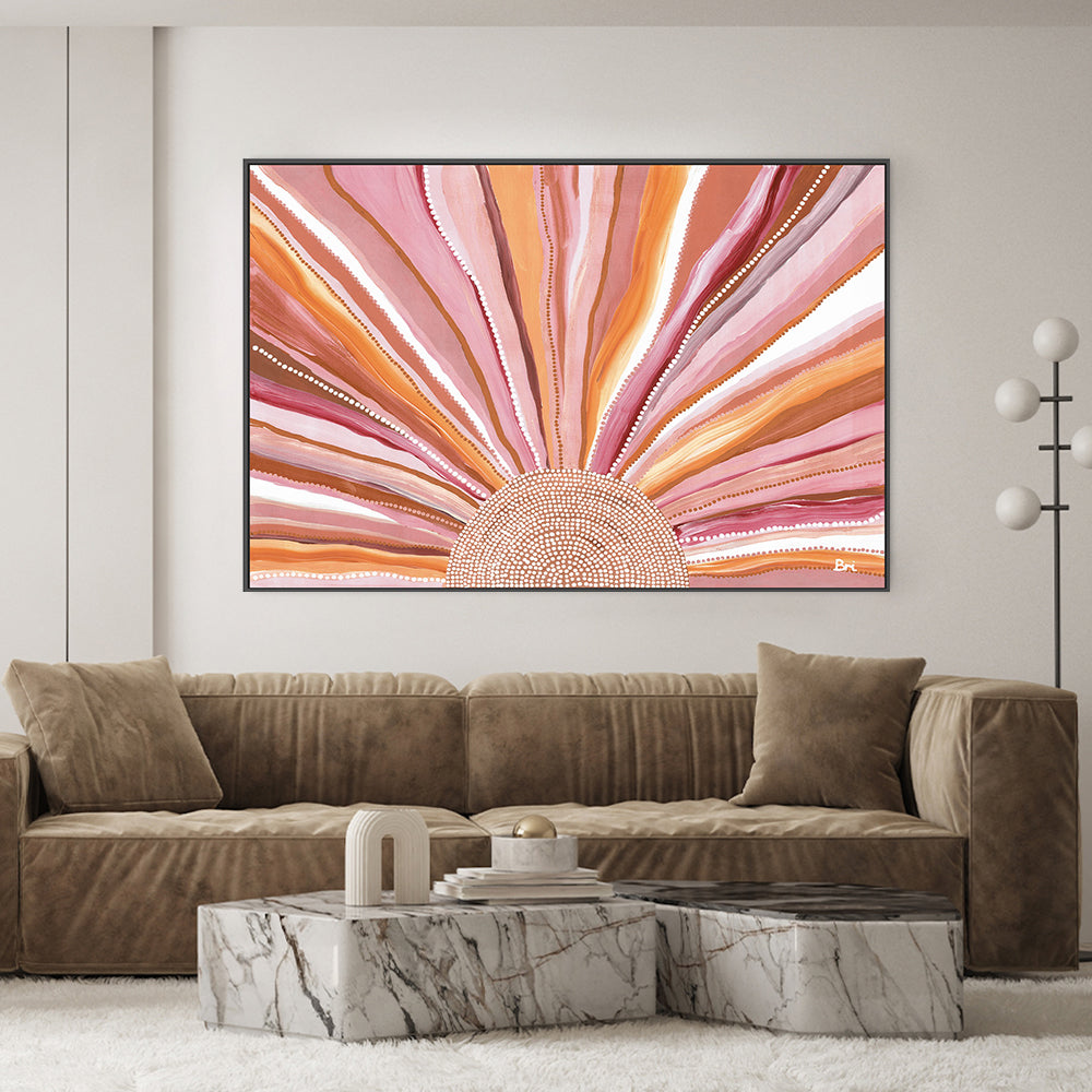 wall-art-print-canvas-poster-framed-Rising Sun, Bold Earthy Tones , By Bri Chelman-GIOIA-WALL-ART