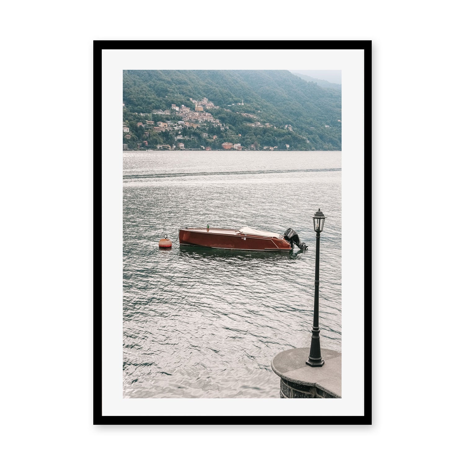 wall-art-print-canvas-poster-framed-Riva Boat Stop, Lake Como, Italy , By Carla & Joel Photography-GIOIA-WALL-ART