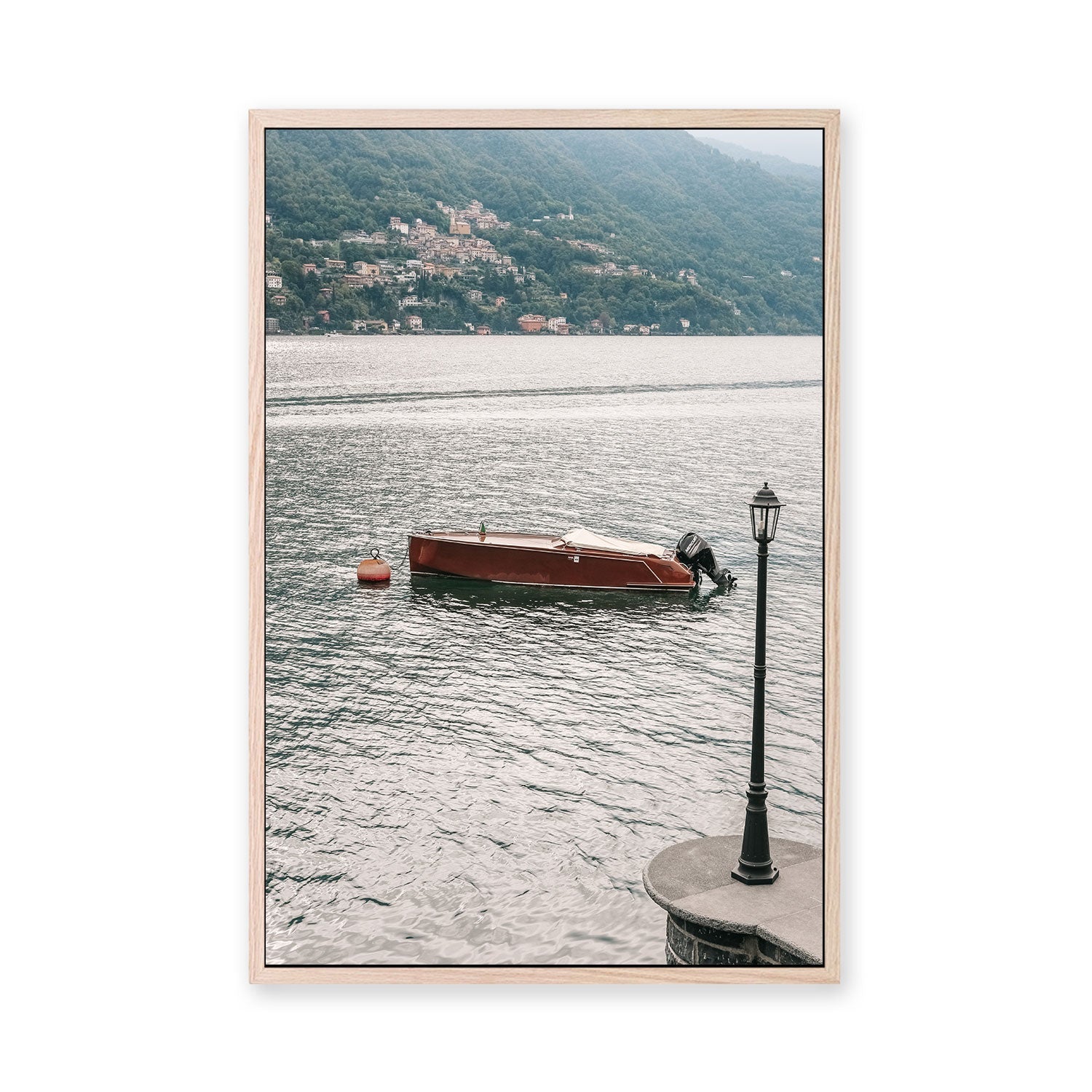 wall-art-print-canvas-poster-framed-Riva Boat Stop, Lake Como, Italy , By Carla & Joel Photography-GIOIA-WALL-ART