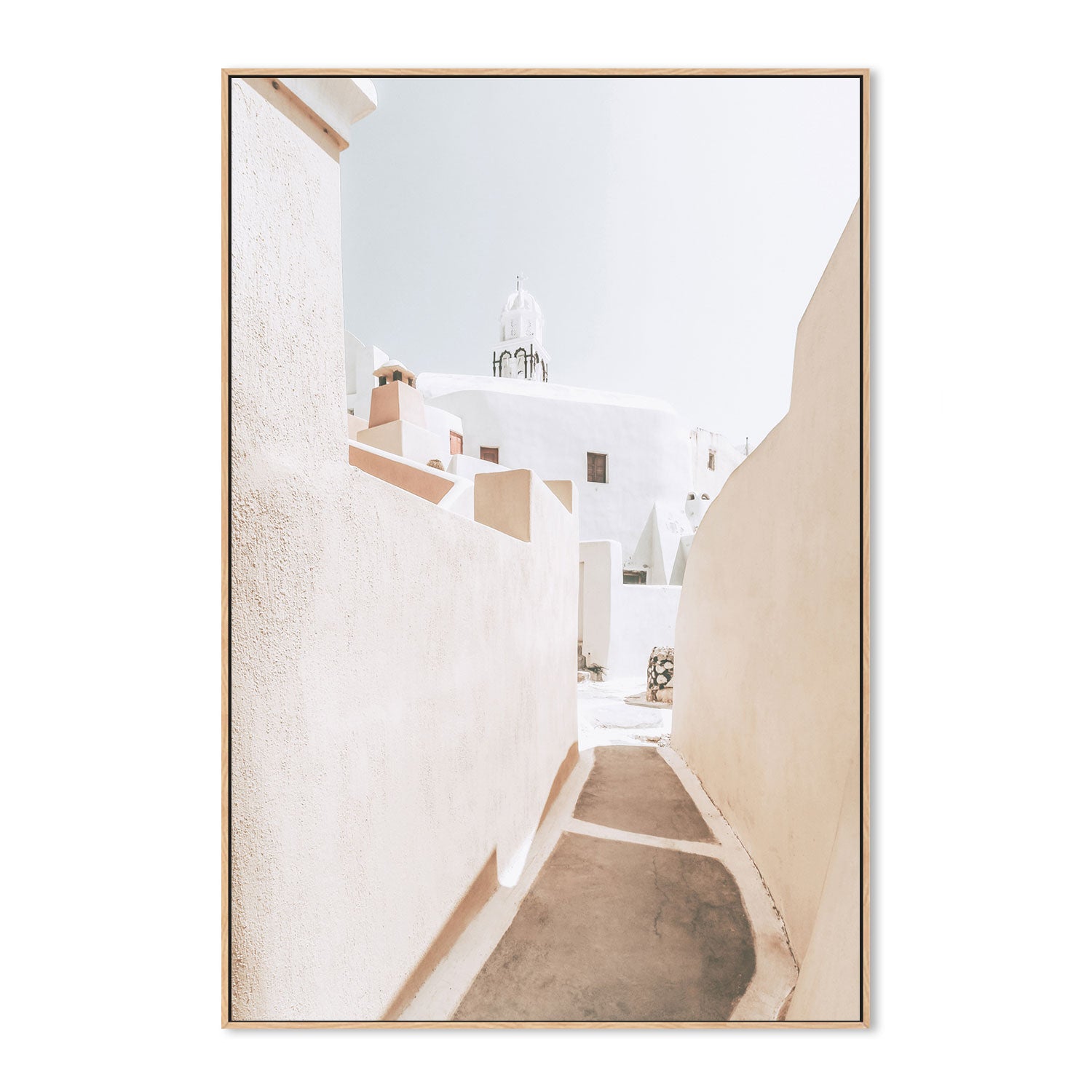 wall-art-print-canvas-poster-framed-Santorini street-by-Gioia Wall Art-Gioia Wall Art