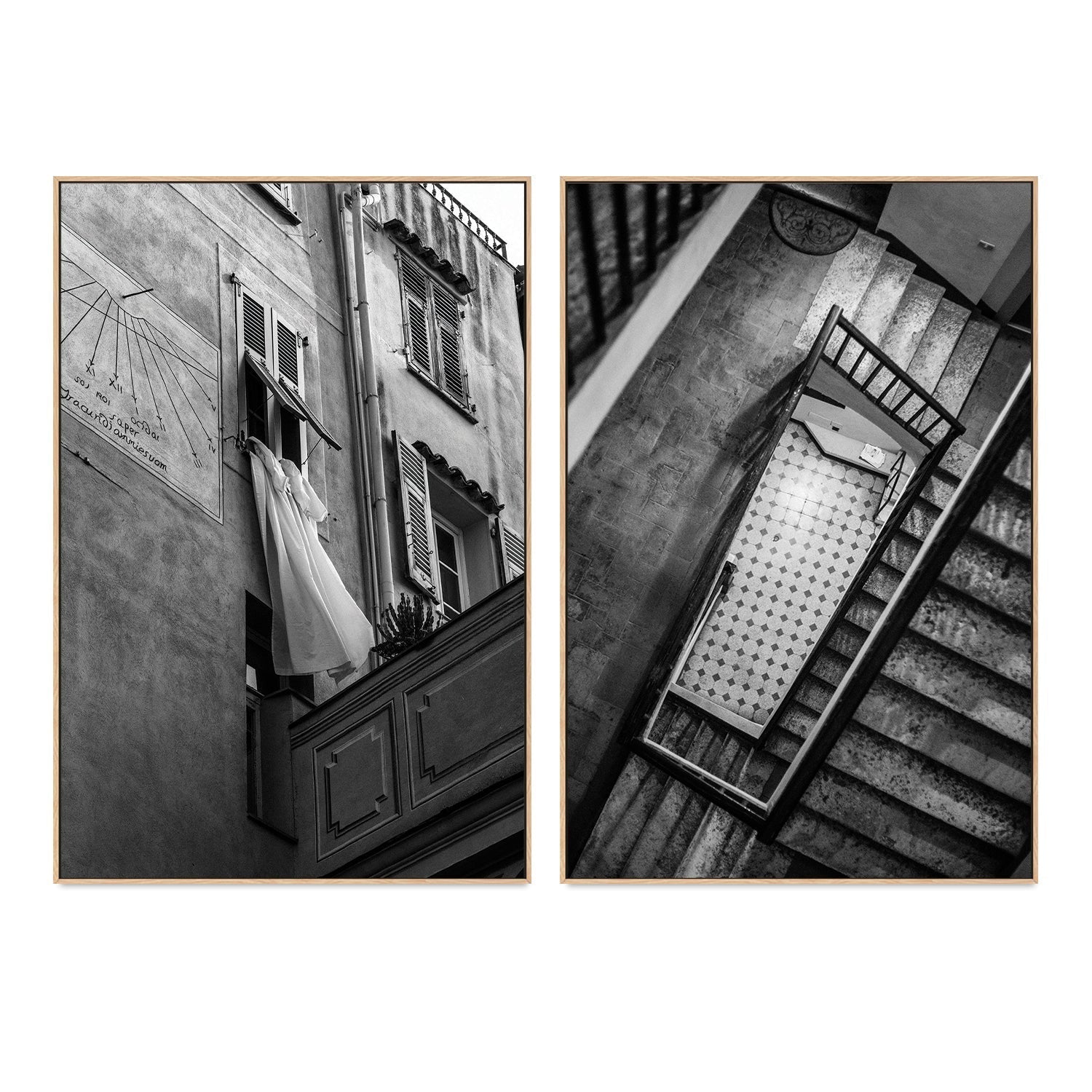 wall-art-print-canvas-poster-framed-Sheets and Staircase, Set Of 2-by-Jovani Demetrie-Gioia Wall Art