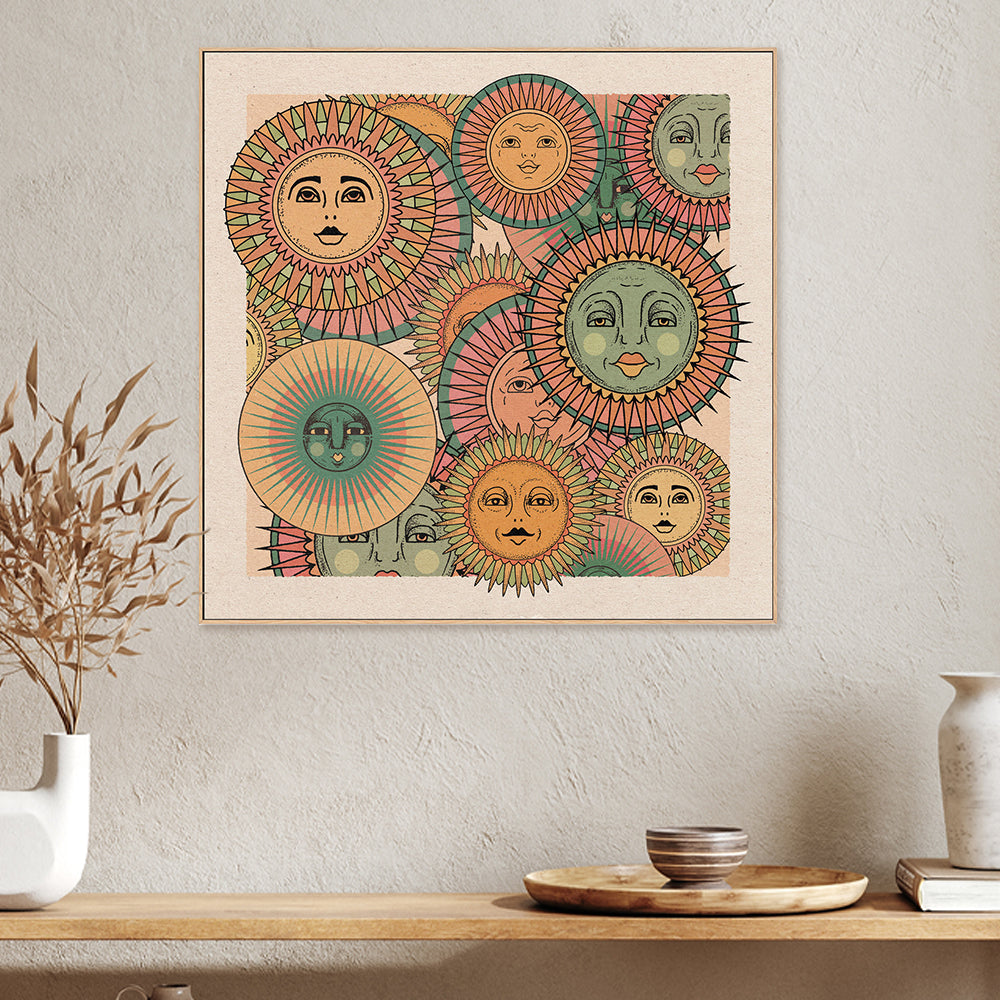 wall-art-print-canvas-poster-framed-Sun Faces , By Cai & Jo-2