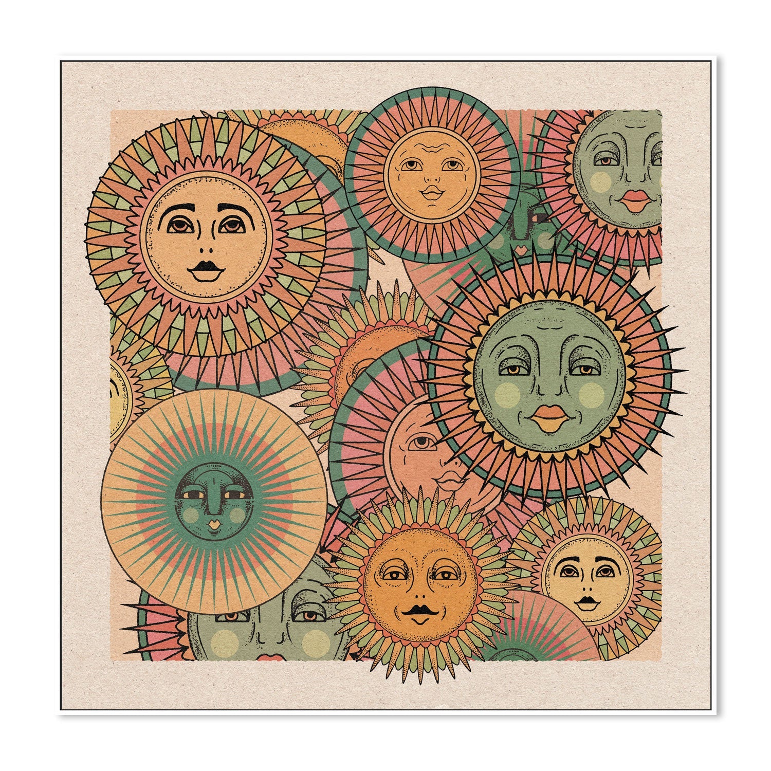 wall-art-print-canvas-poster-framed-Sun Faces , By Cai & Jo-5