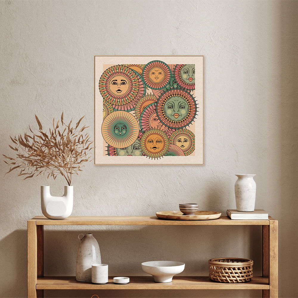 wall-art-print-canvas-poster-framed-Sun Faces , By Cai & Jo-7