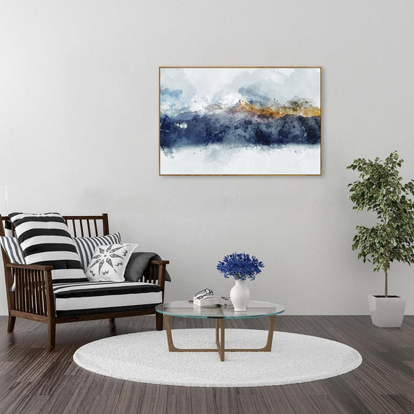 Sunlight Mountains, Abstract Art |Wall Art Print Framed Canvas Poster