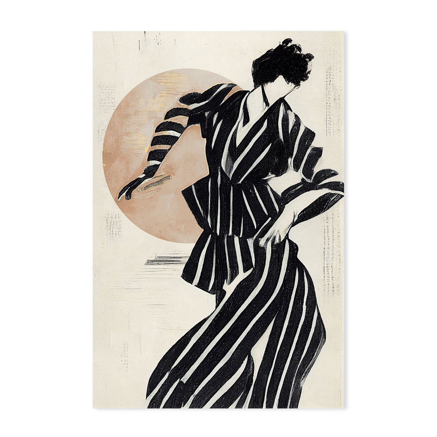 wall-art-print-canvas-poster-framed-The Dancer, Beige Style , By Treechild-GIOIA-WALL-ART