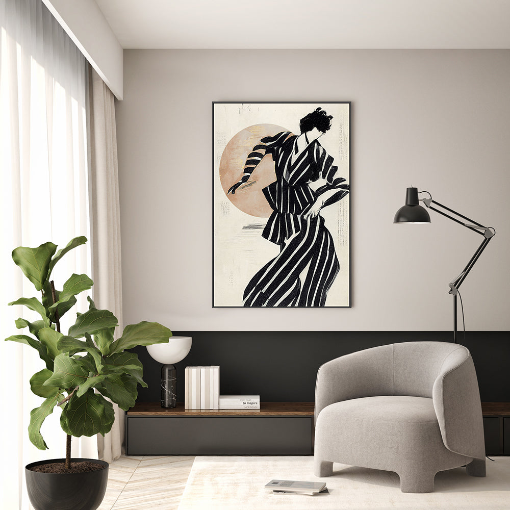 wall-art-print-canvas-poster-framed-The Dancer, Beige Style , By Treechild-GIOIA-WALL-ART