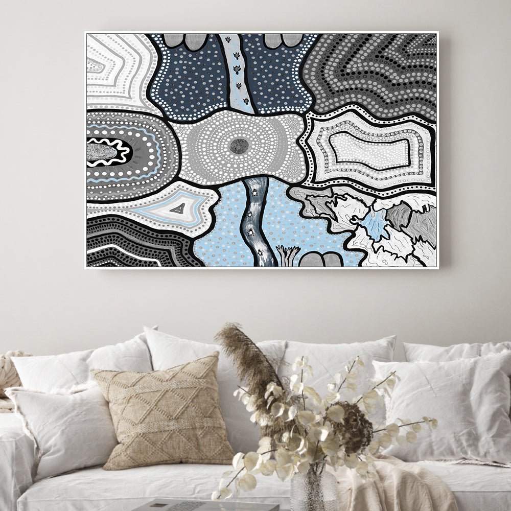 wall-art-print-canvas-poster-framed-The Dreaming, Style F, Blue Tones-4